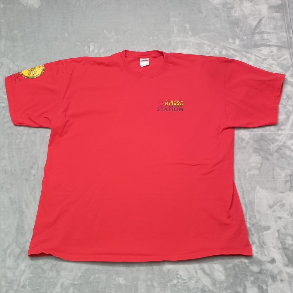 C.H. Evans Brewing Co Shirt Mens 2XL Red Albany Pump Station Beer Graphic Tee
